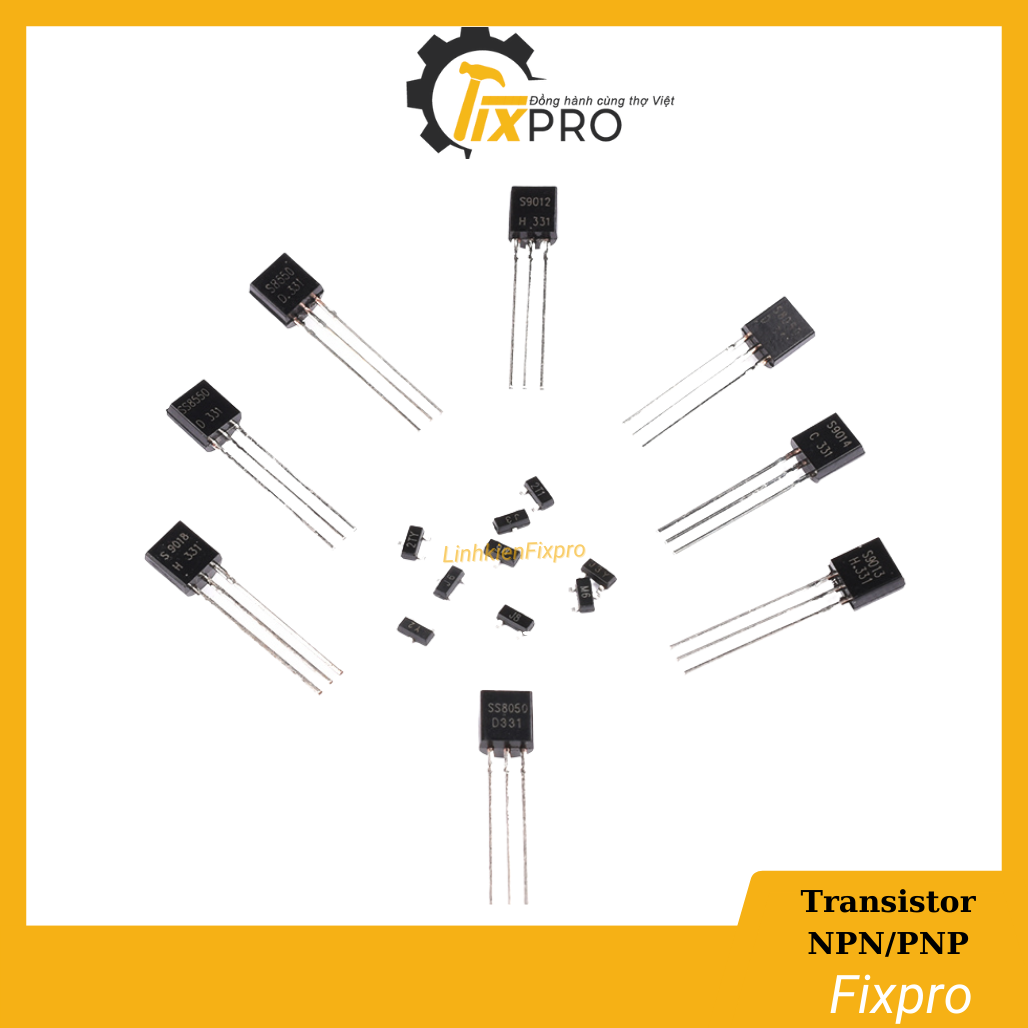 S8550 PNP Transistor 0.5A 25V TO-92 chất lượng tốt (Túi 10 con)