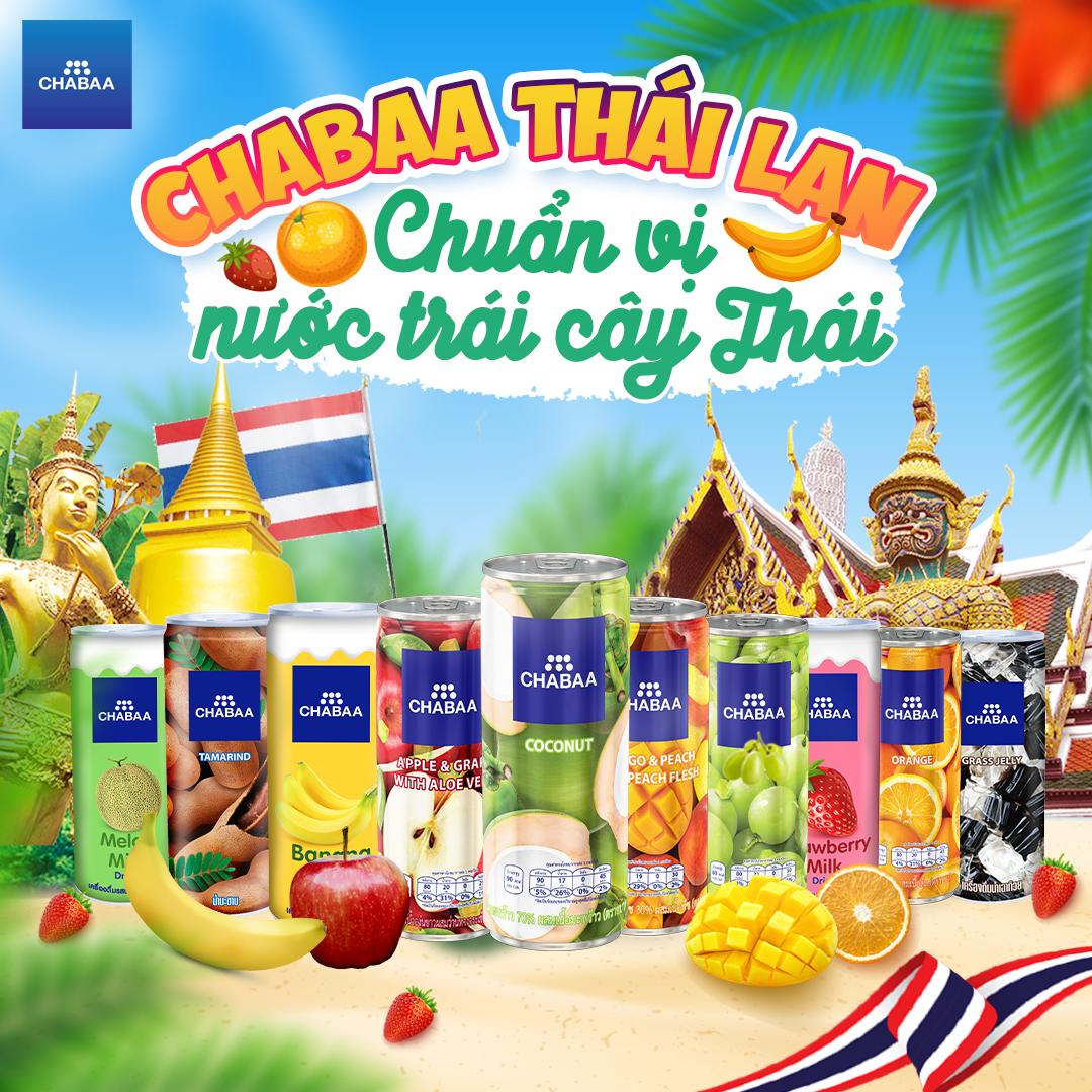 Nước trái cây Chabaa Thái Lan nhiều vị 230ml
