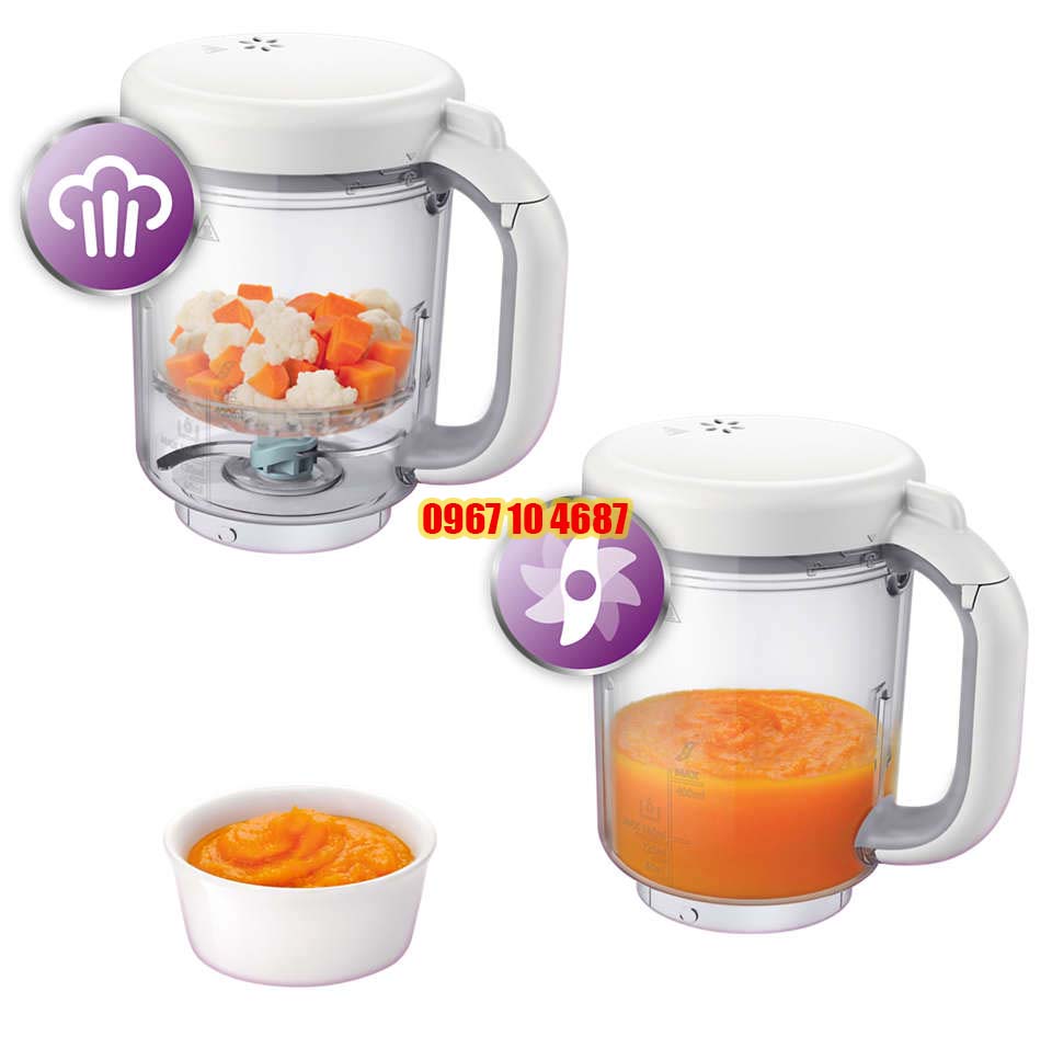 [HCM]Máy hấp và xay thức ăn 2 in 1 Philips Avent SCF862/02