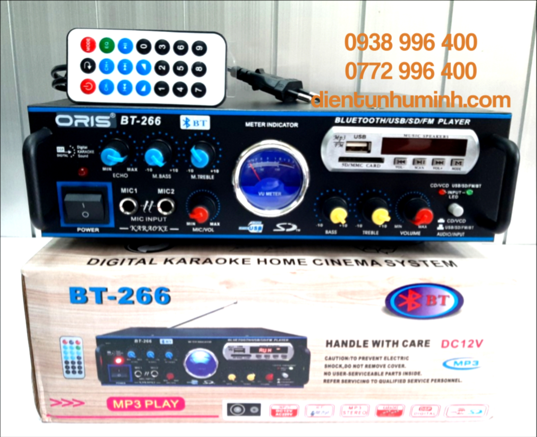 [HCM]AMPLY BLUETOOTH KARAOKE - Ampli 12v/220v