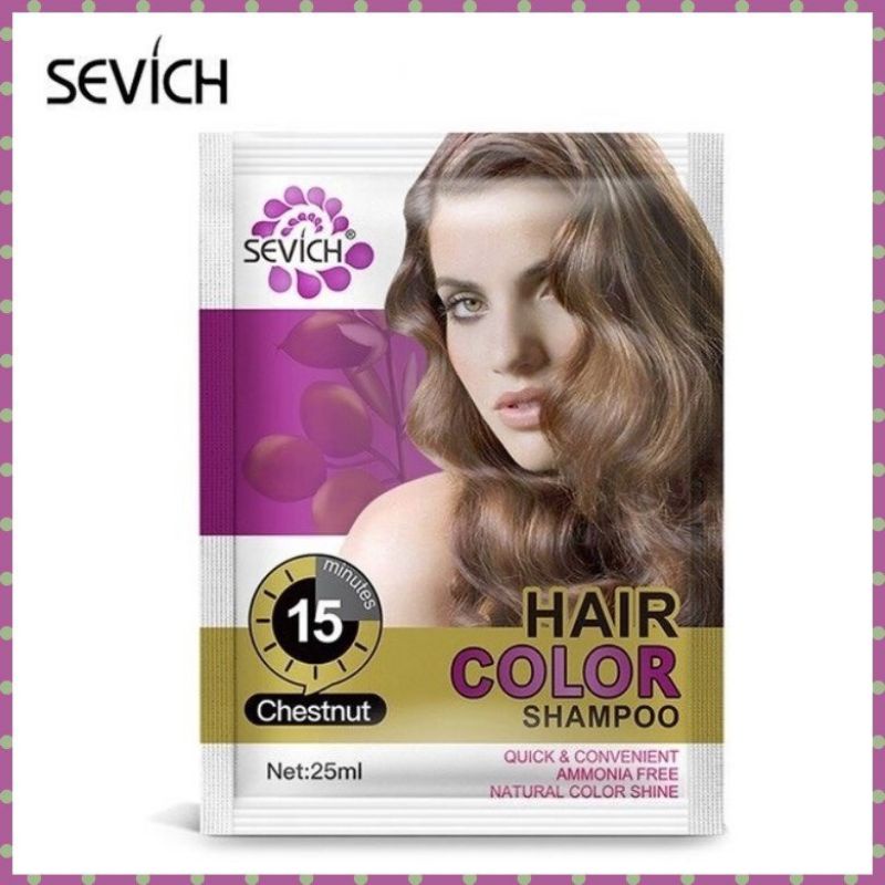 Dầu gội nhuộm tóc sevich 25ml/gói màu hạt dẻ