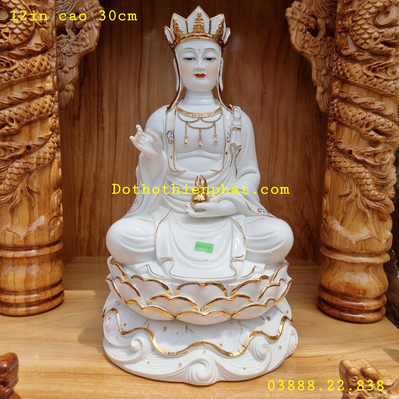 Tượng địa tạng vương bồ tát 12in cao 30cm mẫu mới
