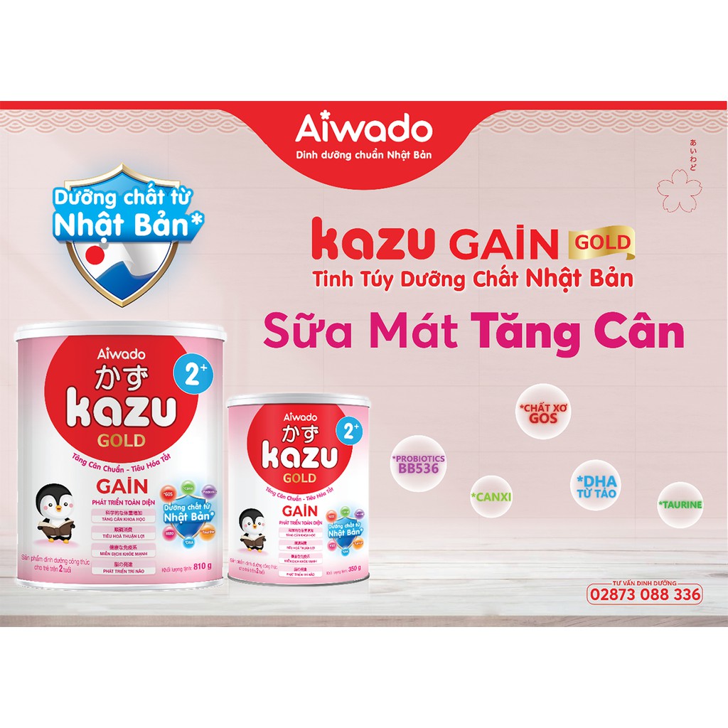 Sữa bột Kazu gold Gain 1+ 810g [Date 2027]....