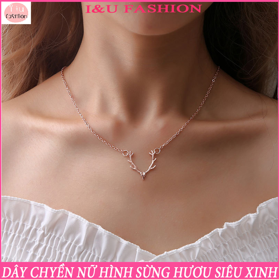 Dây chuyền , vòng cổ nữ dạng sợi mảnh hình đầu hươu cá tính , thời trang , hiện đại và thanh lịch VC-27