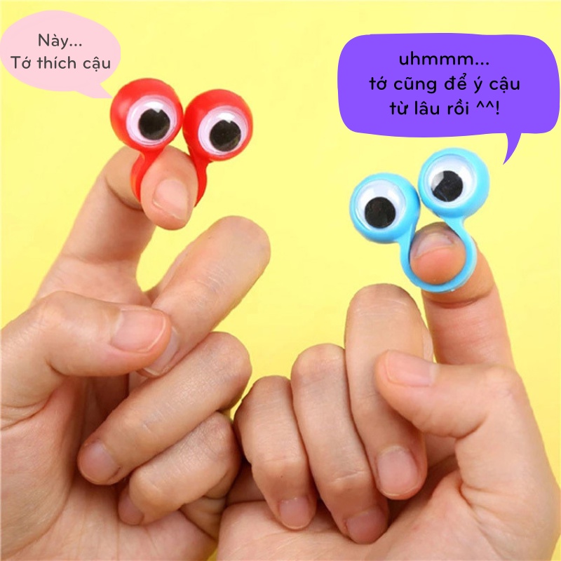 Đồ chơi nhẫn đeo ngón tay Hapi Toys Nhẫn hình mắt vui nhộn bằng nhựa Nhẫn mắt giả di chuyển nhiều màu