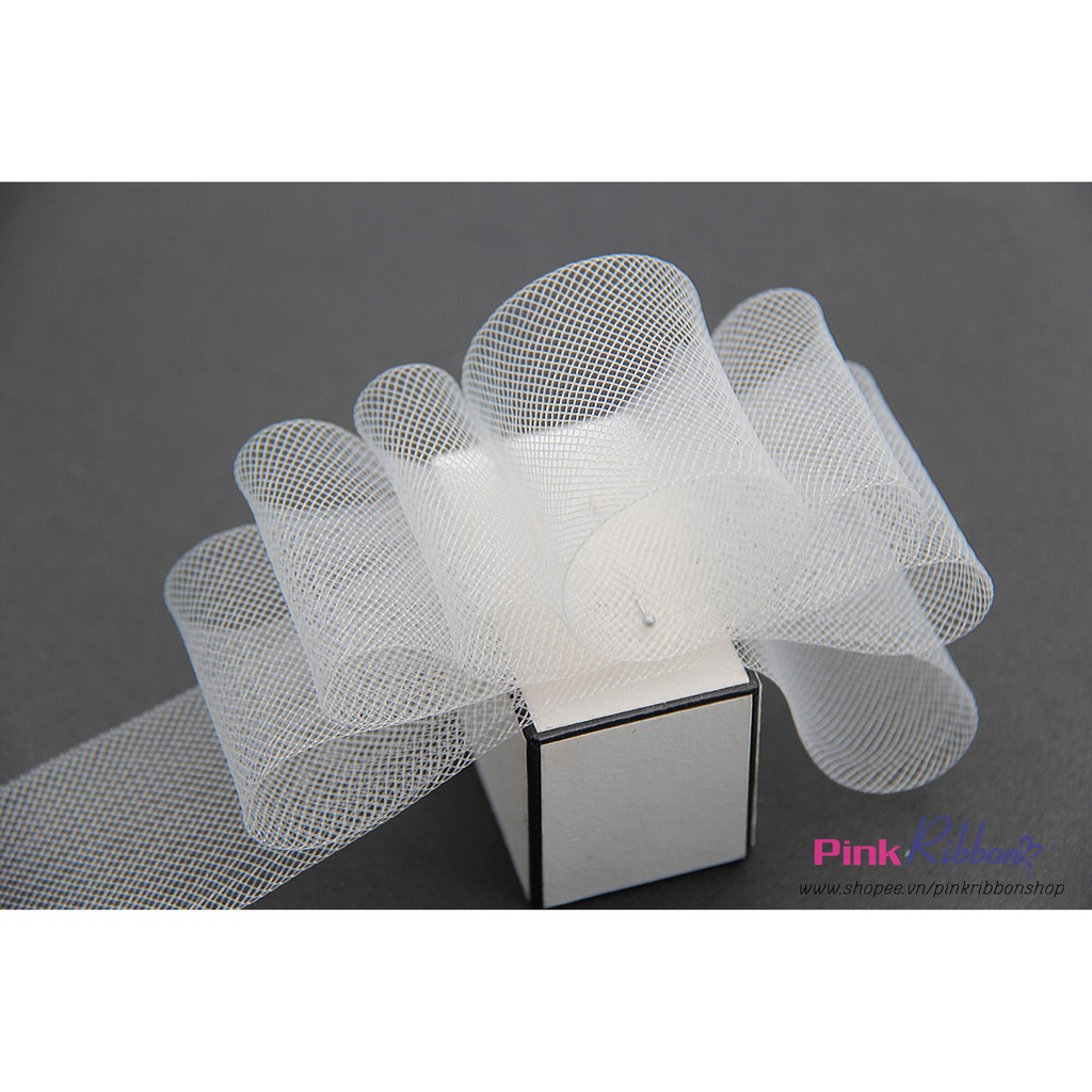 Dây lưới cứng màu đen trắng 2 sz 2.5cm và 4cm