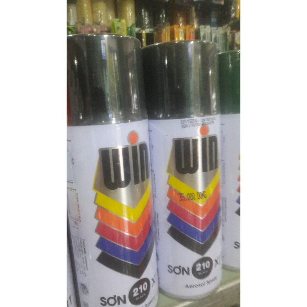 Sơn phun màu đen bóng 210