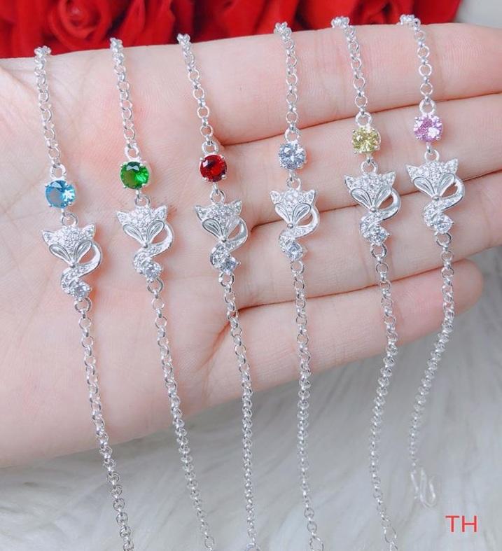 Lắc tay bạc mặt hồ ly đính đá MS85