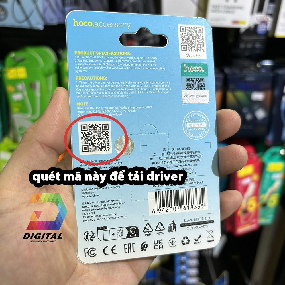Usb Bluetooth 5.1 Hoco UA28 Cho Máy Tính, Laptop Chính Hãng