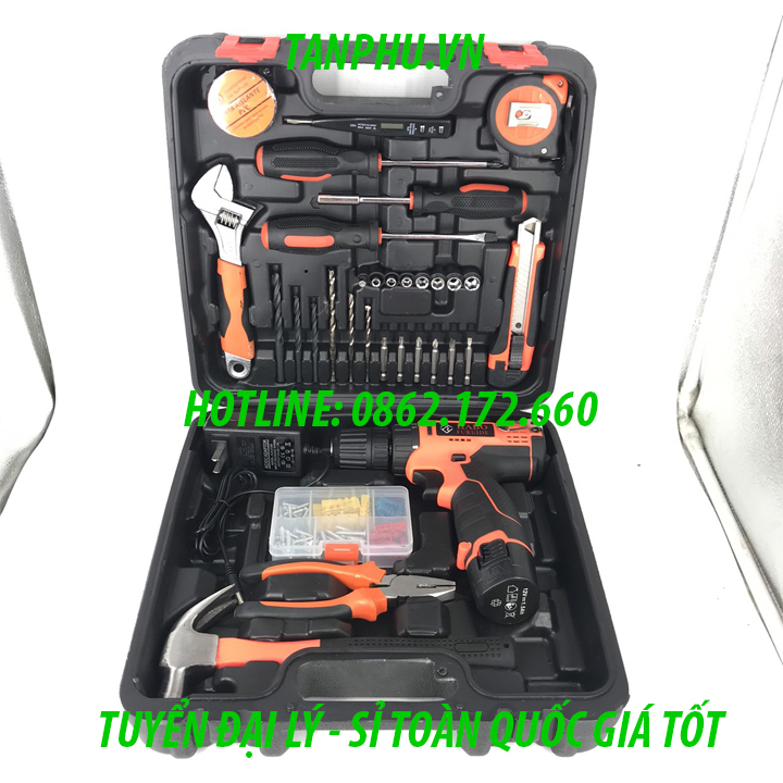 [HCM]BỘ ĐỒ NGHỀ ĐA NĂNG CÓ MÁY KHOAN PIN 92 MÓN