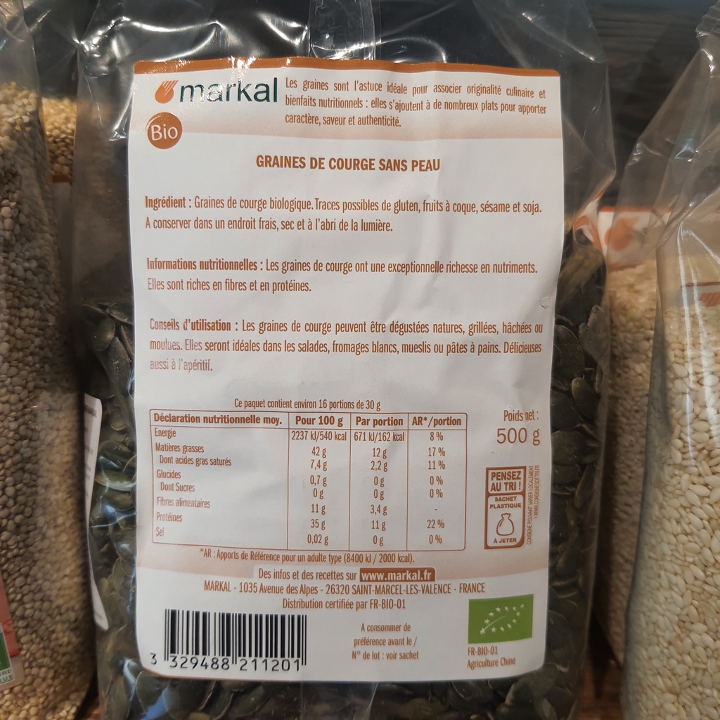 Hạt Bí Hữu Cơ Markal 500g - Leaf Organic HCM