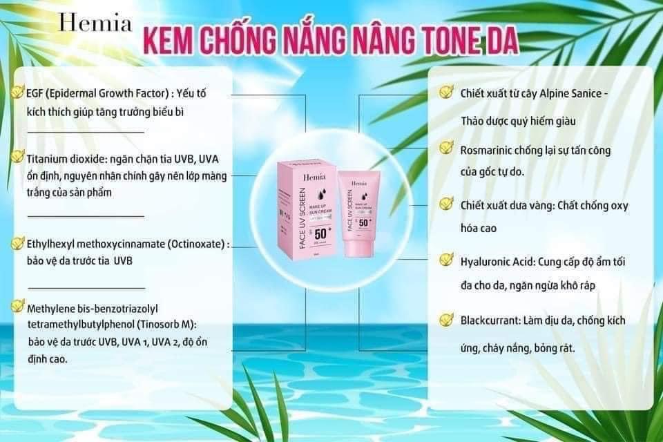 Kem chống nắng Hemia Hàn quốc Spf 50+