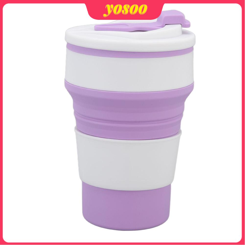 500ml Folding Cup Silicone Portable Heat Resistant Water Drinking Tea Collapsible Cup for Outdoor Business Trip