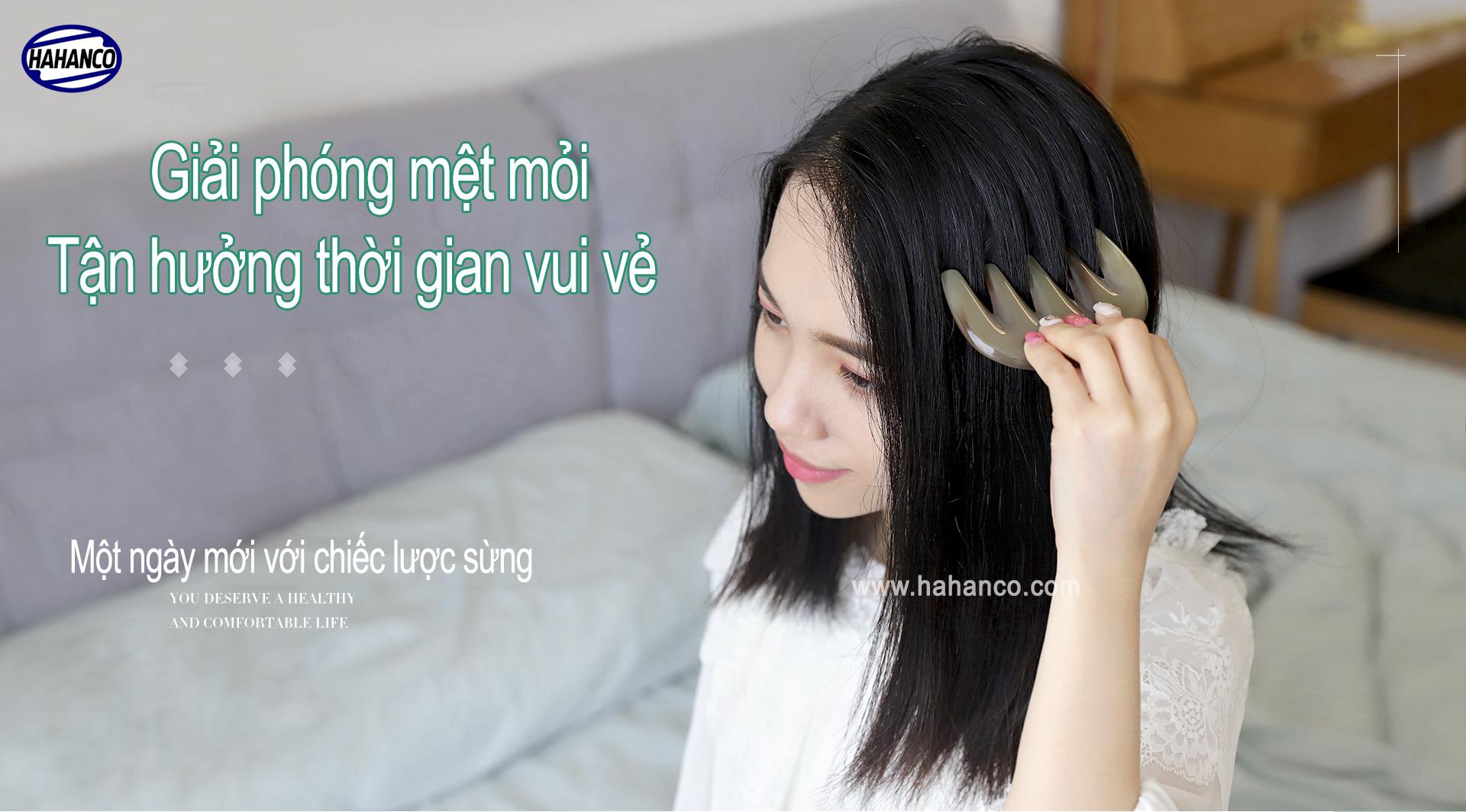 Lược Sừng xuất Nhật - Múi bưởi nhỏ gọn có thể bỏ túi (Size: S- 11cm) COH181 - Horn Comb of HAHANCO