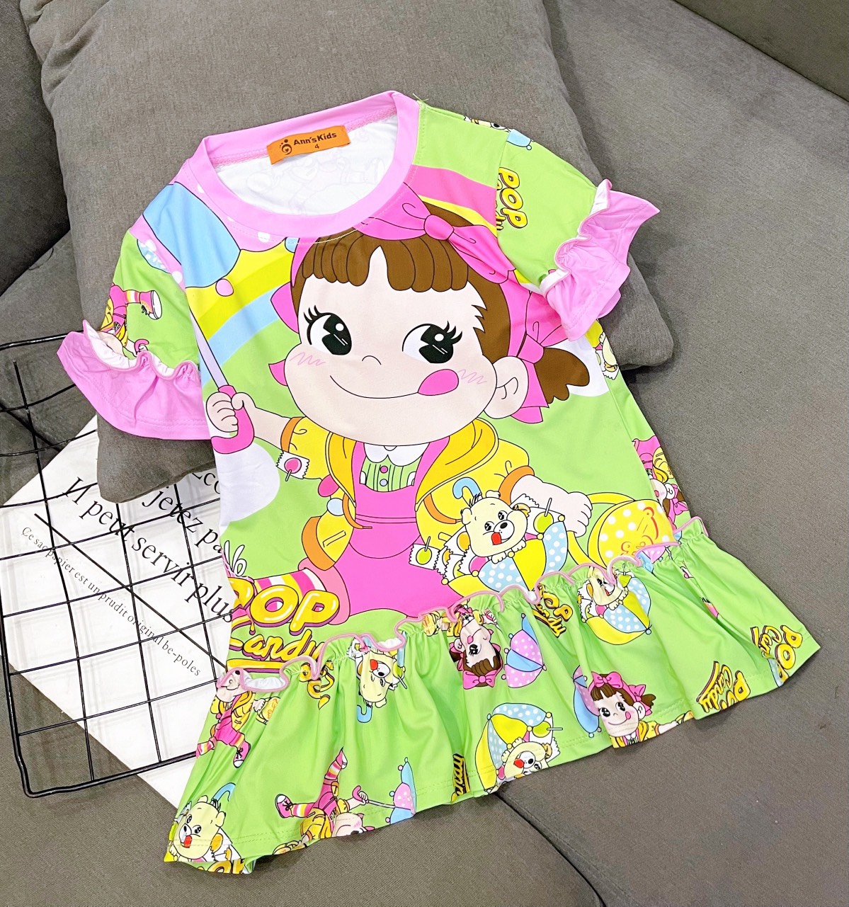 (23-45kg) Váy thun lạnh 3D gái (V001)