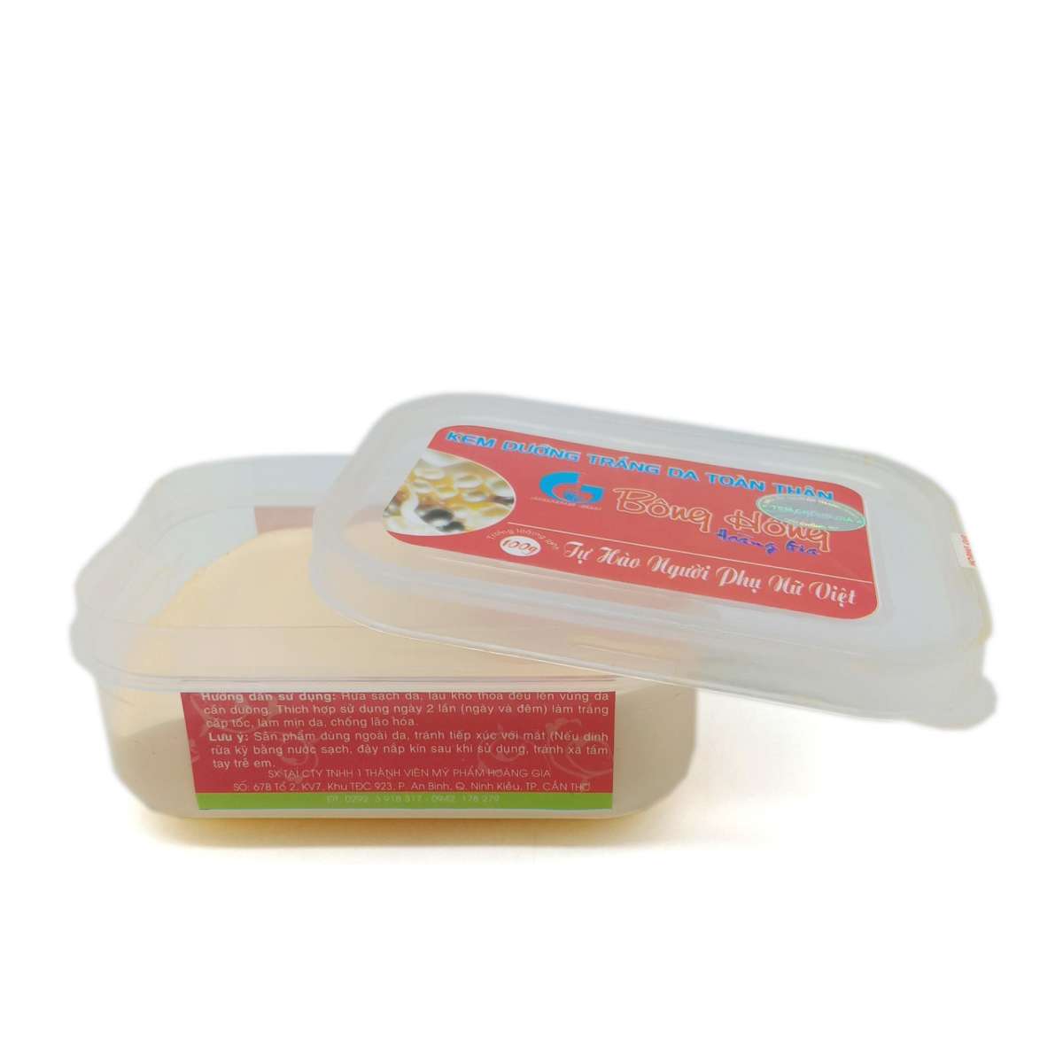 Kem dưỡng trắng da toàn thân Bông hồng Hoàng Gia Ngọc trai 100g (Đỏ-trong)