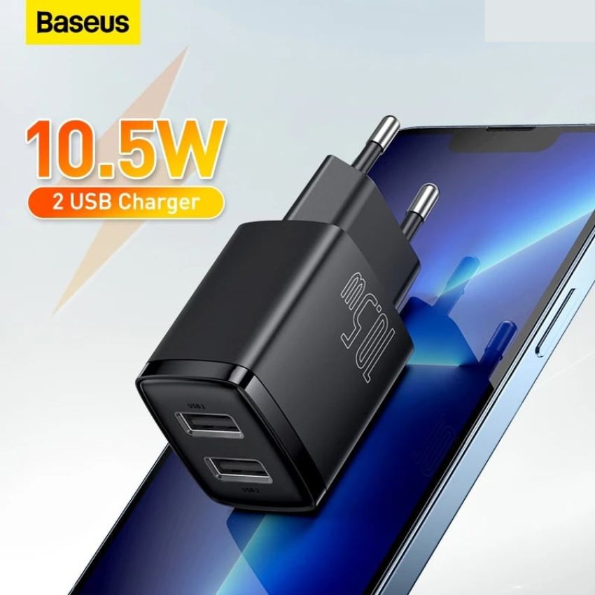 Baseus Compact Charger 2 USB Ports 10.5W Ccxj