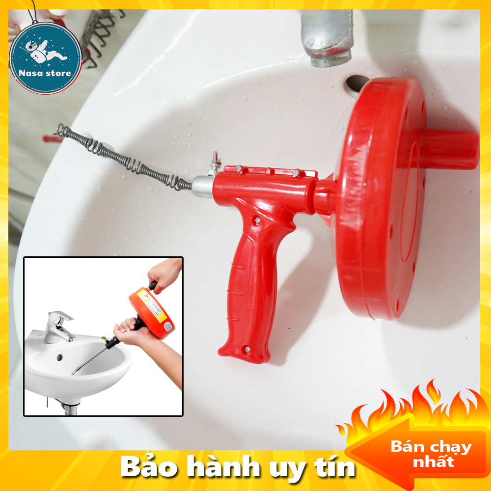 Thông Tắc Cống, Dụng Cụ Thông Ống Thoát Nước, Bồn Cầu, Bể Phốt, Nhà Vệ Sinh-Dây Cáp Có Móc Đầu Lò Xo Dài 5m-Chất Liệu Cao Cấp, Hiệu Quả Cực Tốt, Thông Tắc Đơn Giản Chỉ Trong 5s bảo hành bởi LH MALL