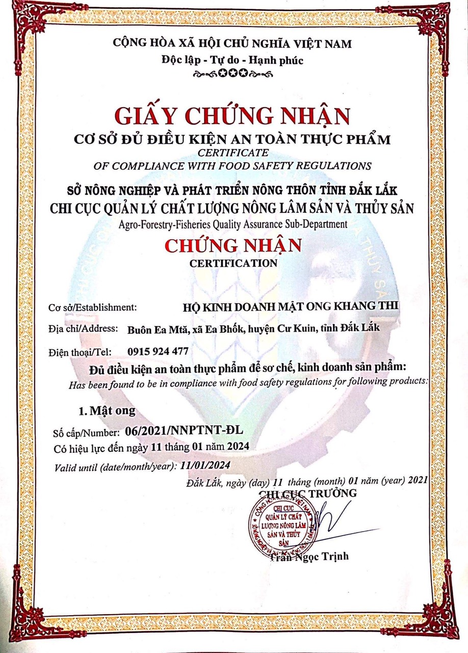 1 lít mật ong nguyên chất hoa cỏ kim