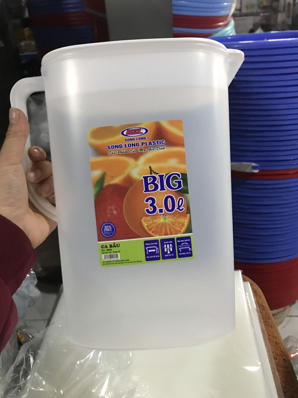 Ca đựng nước 3 lít Song Long hàng dày