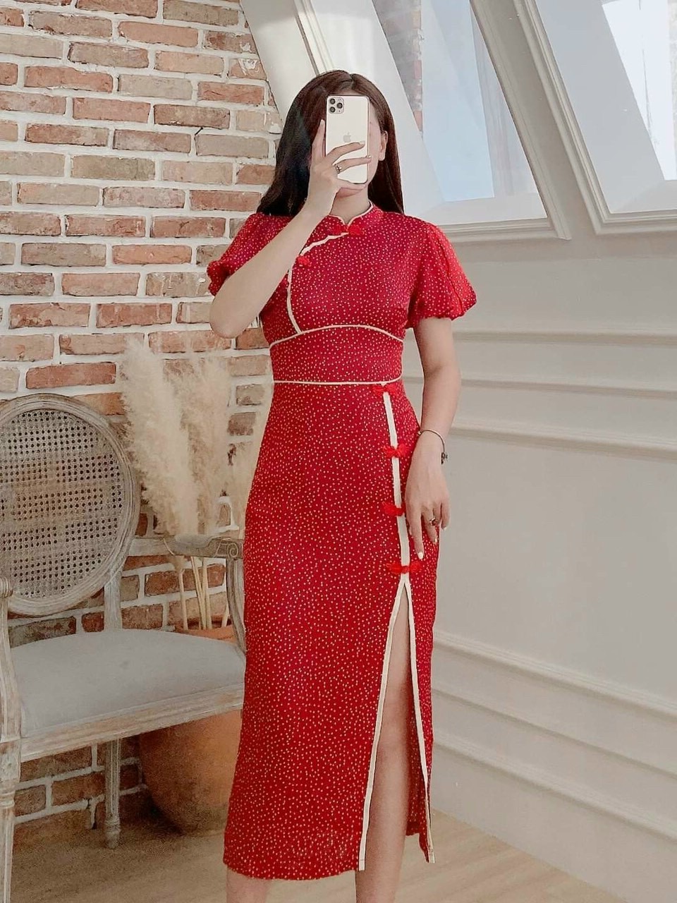 Đầm cổ tàu xẻ đùi-THH#damnu