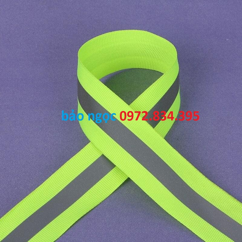 dây vải phản quang sọc xám bản 5cm dài 100 mét-dây cảnh báo phản quang
