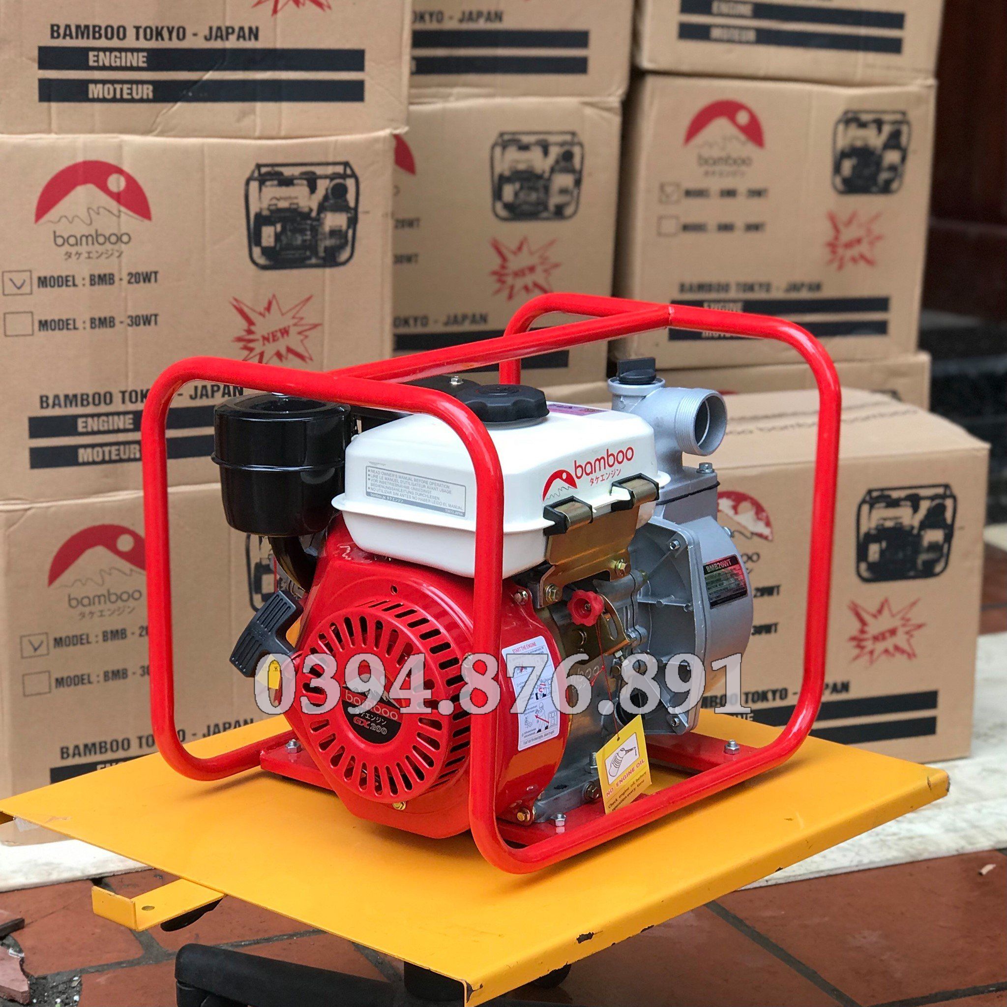 [FREE SHIP] Máy Bơm Nước Chạy Dầu 6.5Hp Bamboo XB20WT