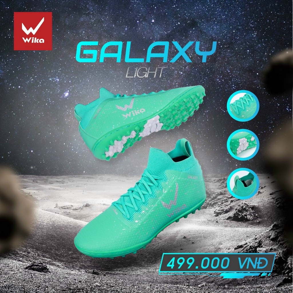 Giày Đá Bóng Nam Wika Cp10, Galaxy, flash, khâu full đế.