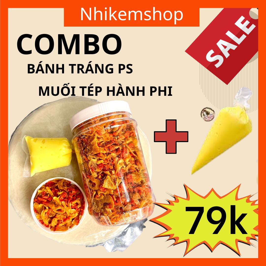 Combo Bánh tráng phơi sương 500g +1 lọ tôm hành phi loại 1 siêu ngon - nhikemshop.