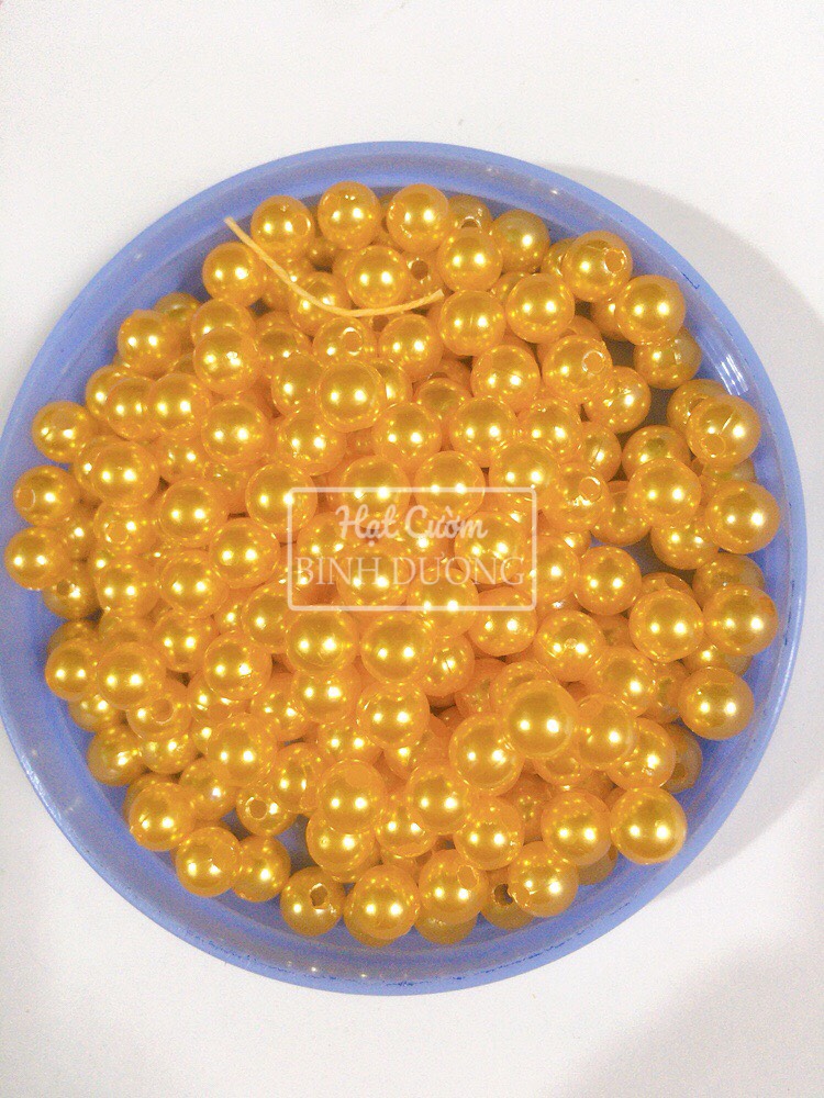 900 Hạt bẹt( hạt cườm)ngọc trai nhựa 6mm giá rẻ gói 100gr nhựa Acrylic