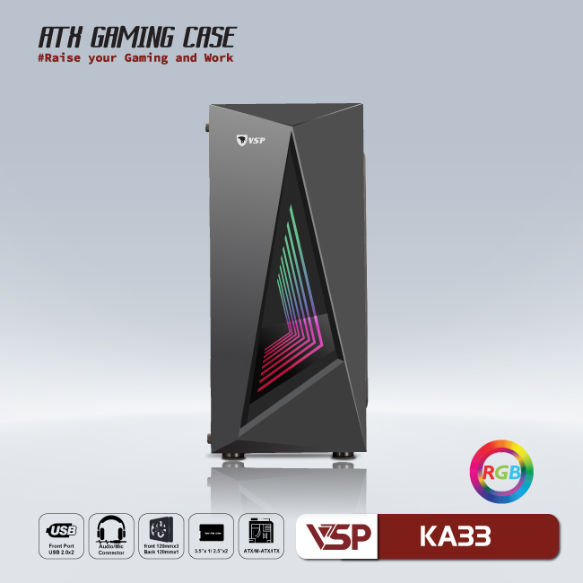 Vỏ Case Máy Tính VSP Gaming KA33 - Hàng Chính Hãng