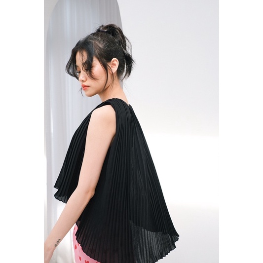 Double Moonshot - Áo dập ly kiểu mullet màu đen
