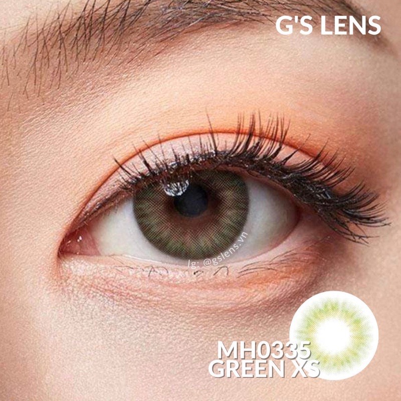 Kính áp tròng lens xanh lá siêu tự nhiên không giãn xs 14mm 0 đến 6 độ lệch độ mh0335 green g's lens