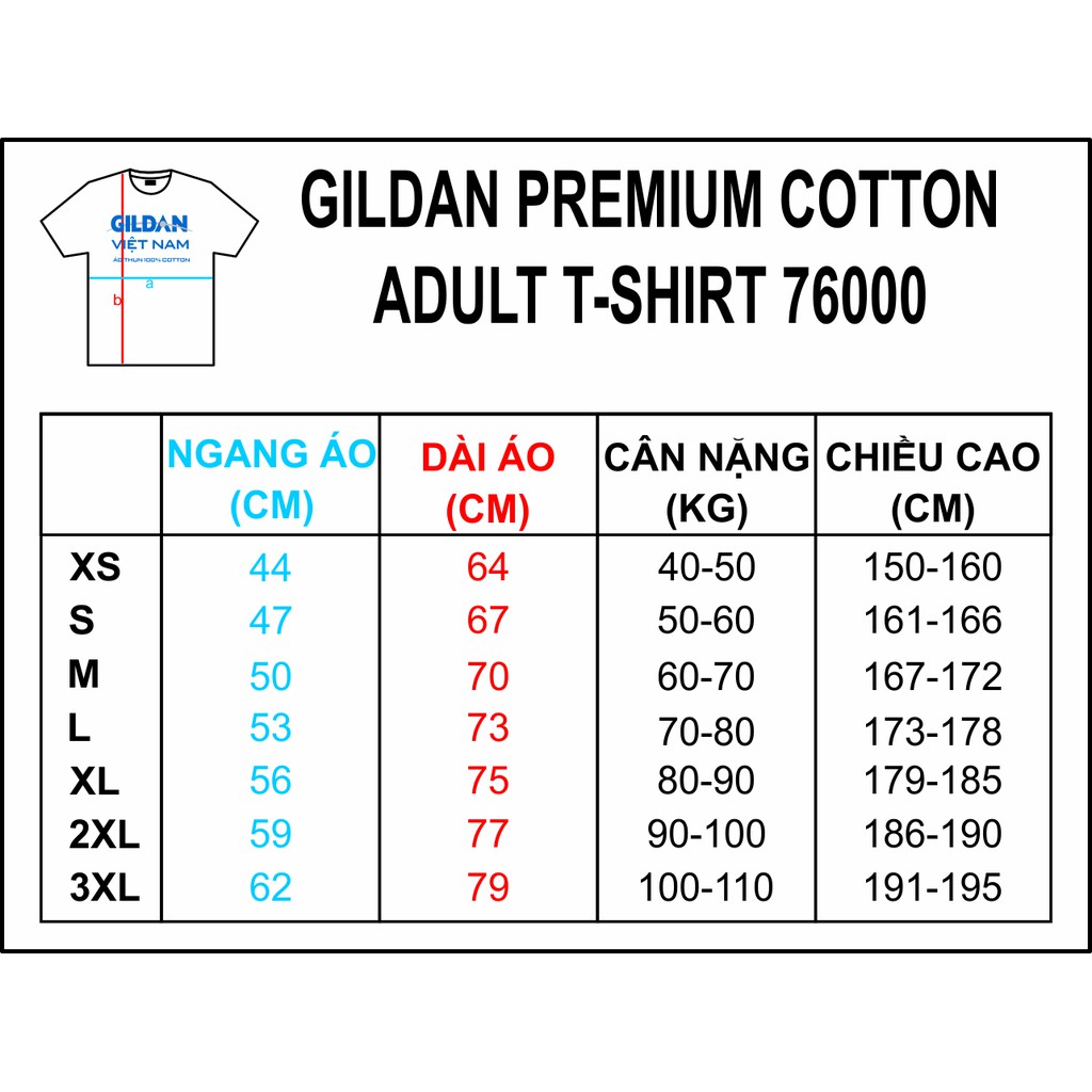 [ÁO THUN MỸ] Áo thun Gildan Premium màu đỏ [MÃ: 40C-76000]