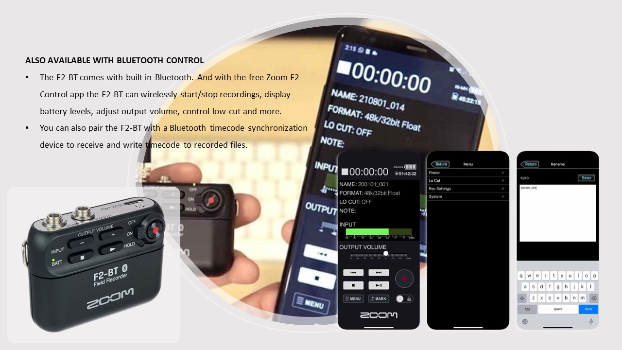 Máy ghi âm ZOOM recorder F2 F2-BT