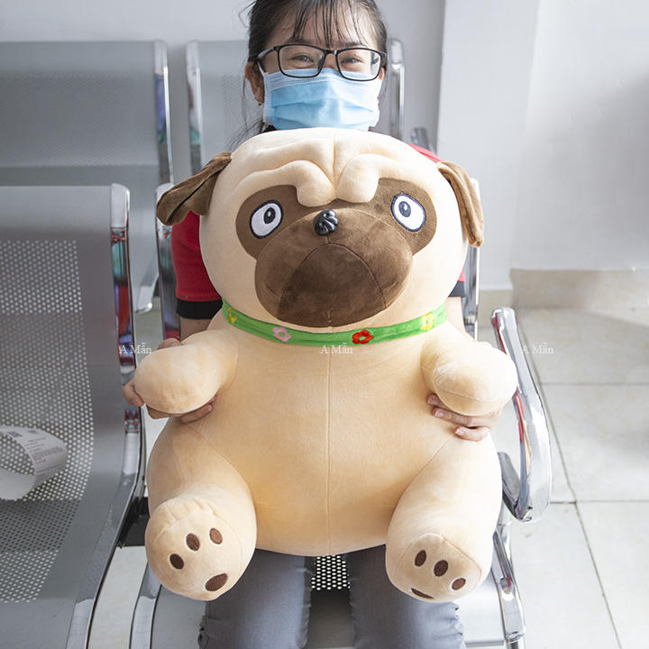 Gấu bông chó bull dog ngồi thú bông chó mặt xệ vải miniso siêu mịn, đáng yêu