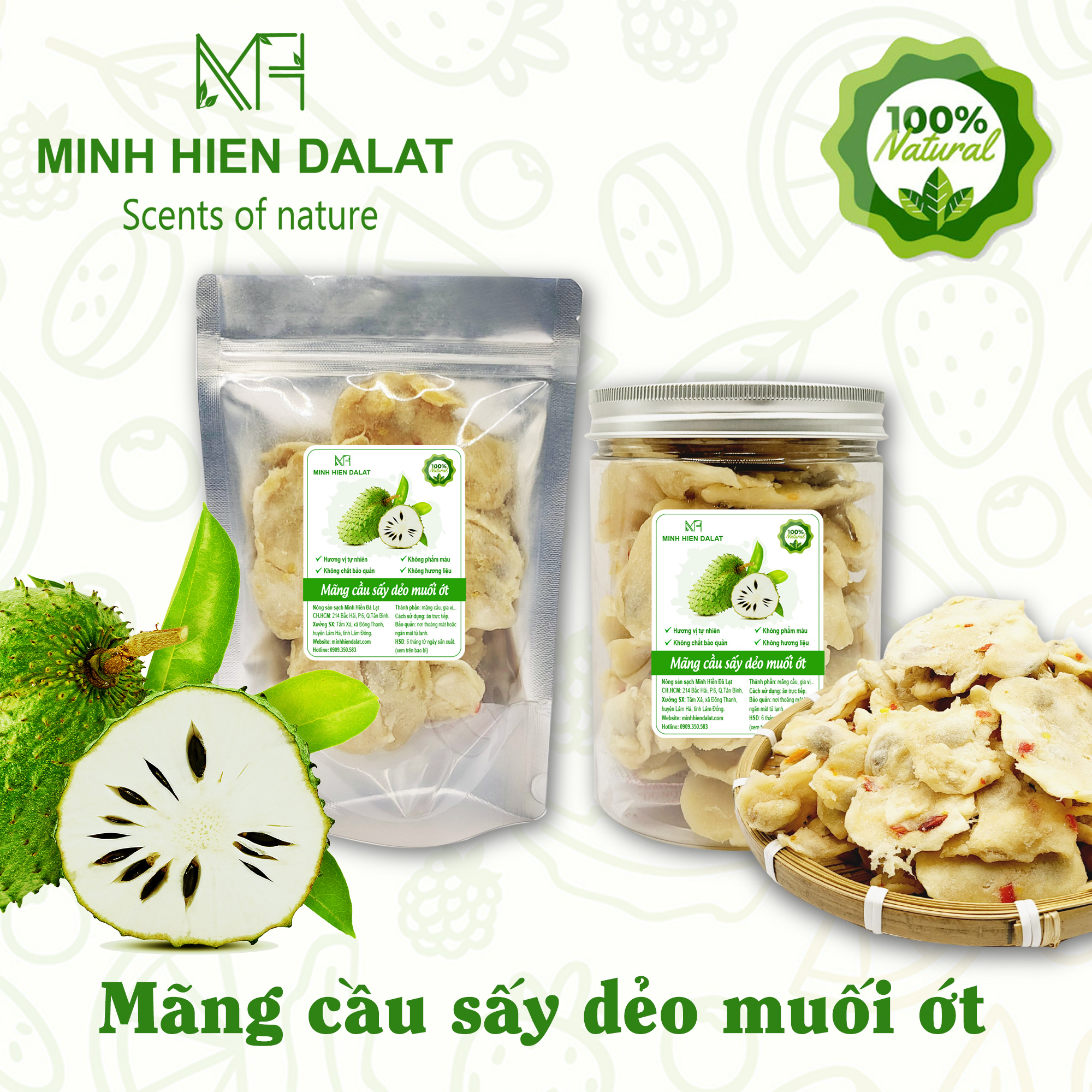 Mãng cầu sấy muối ớt Minh Hiền Đà Lạt