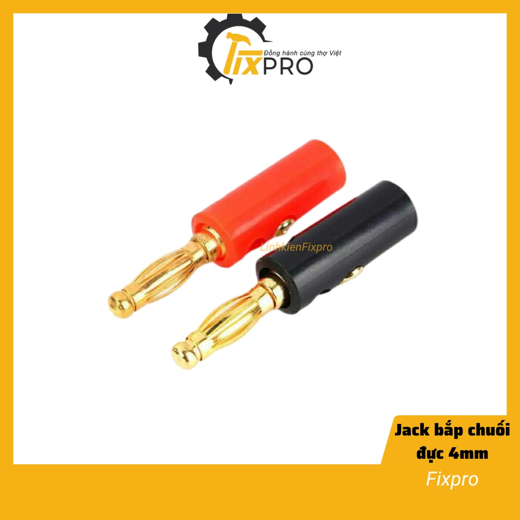 (5 Pieces) 4mm Male Banana Jack, Black Gold-Plated