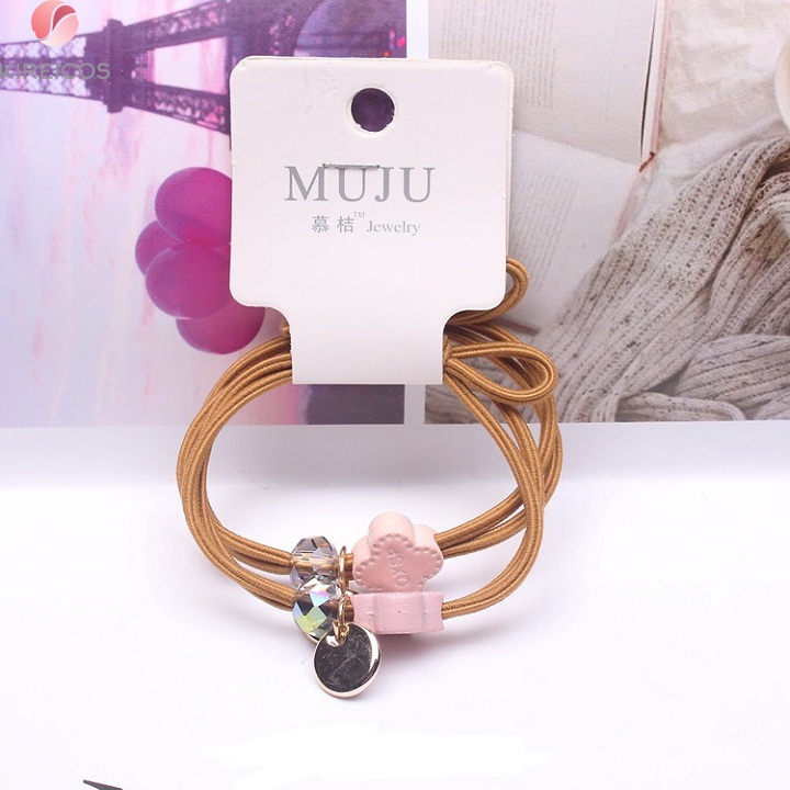 [HCM]Set 2 Dây Cột Tóc Hoa 4 Cánh Màu Đen - kireicos