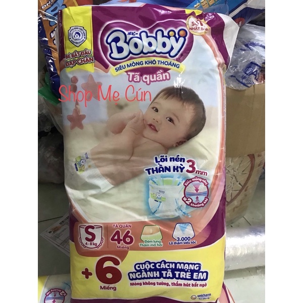 [Mẫu mới nhất] Tã quần Bobby S46 tặng 6