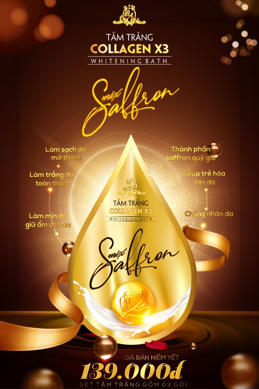 [HCM] Tắm trắng collagen x3 mix saffron