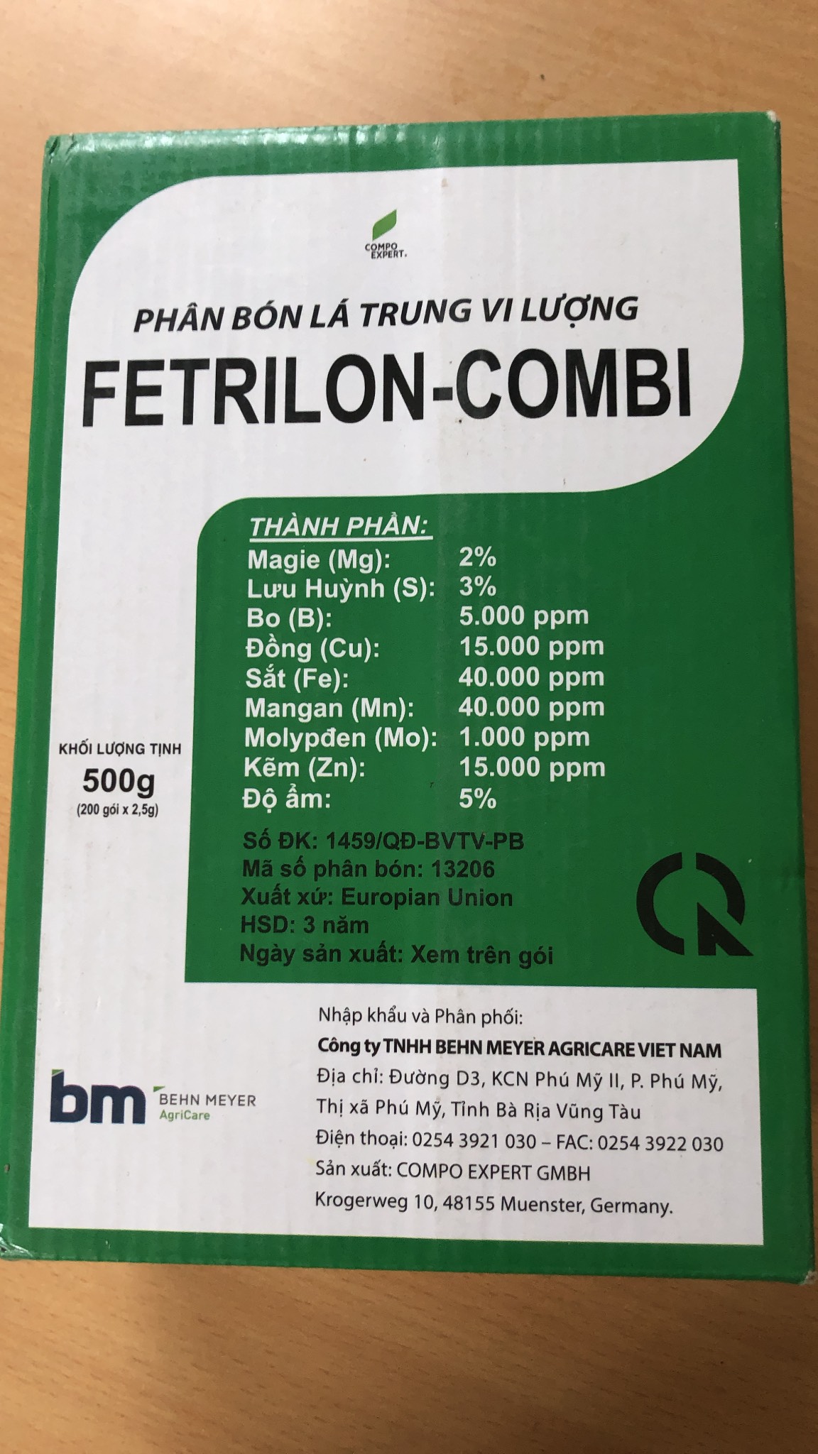 Phân bón tưới/phun vi lượng Fetrilon-Combi BM Đức. Gói 2,5g