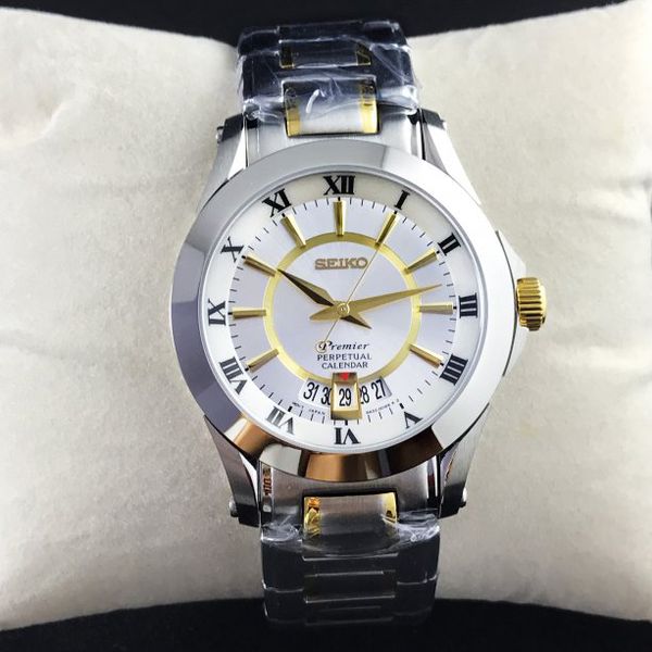 [ ĐỒNG HỒ BẢO TÍN ] Đồng hồ Seiko Premier Perpetual Calendar Trắng Mặt Đen