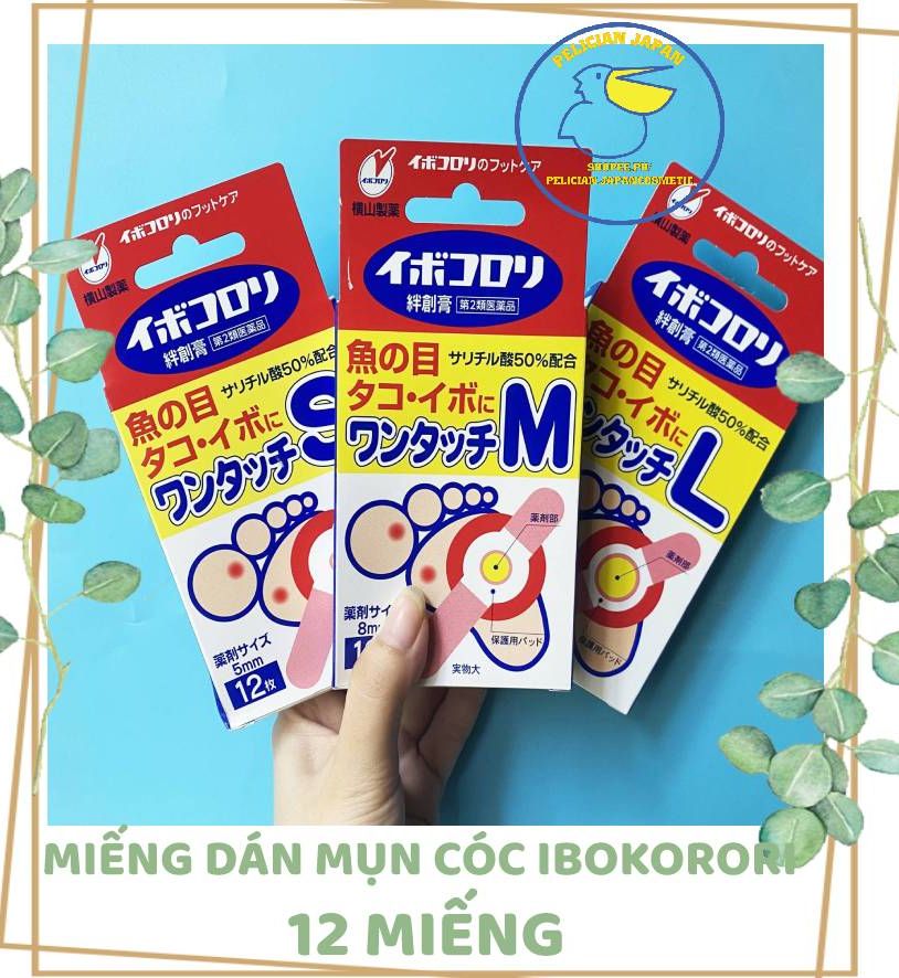 MIẾNG DÁN  MỤN CÓC  IBOKORORI 12 MIẾNG NHẬT BẢN