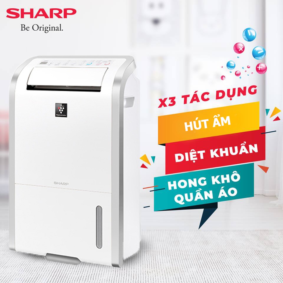 Máy tạo ion và hút ẩm Sharp DW-D20A-W (50m²/20lít)