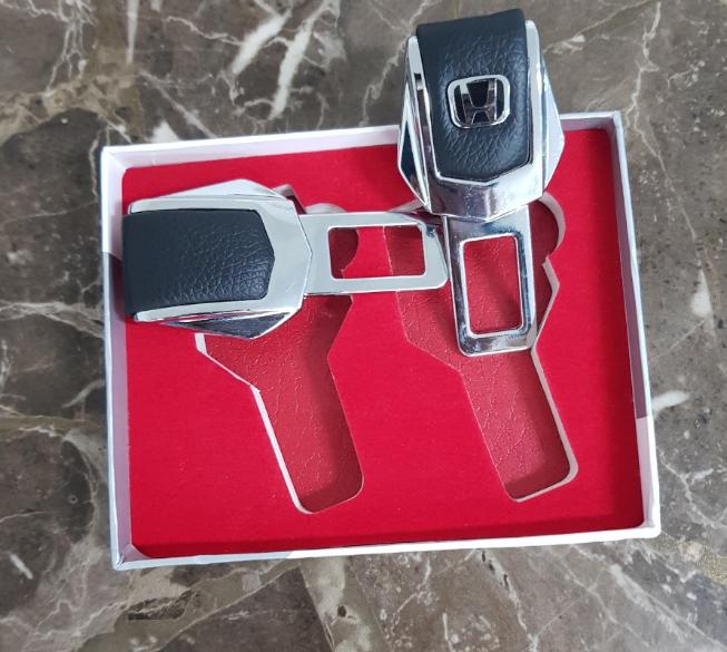 Bộ 2 chiếc chốt khóa dây đai an toàn, chống kêu ô tô, xe hơi Honda 4S-HO Chất liệu: Da PU cao cấp+ Hợp kim inox