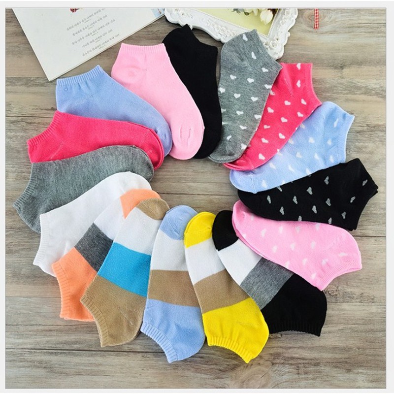 Bộ 5 đôi tất cổ ngắn hình trái tim