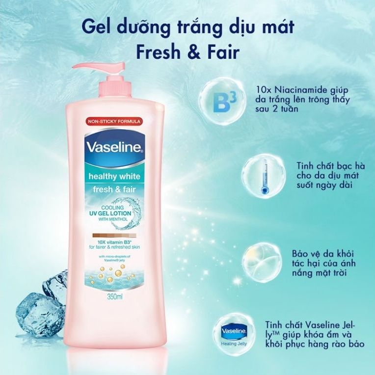 Sữa dưỡng thể da sáng tức thì Vaseline 350ml/chai