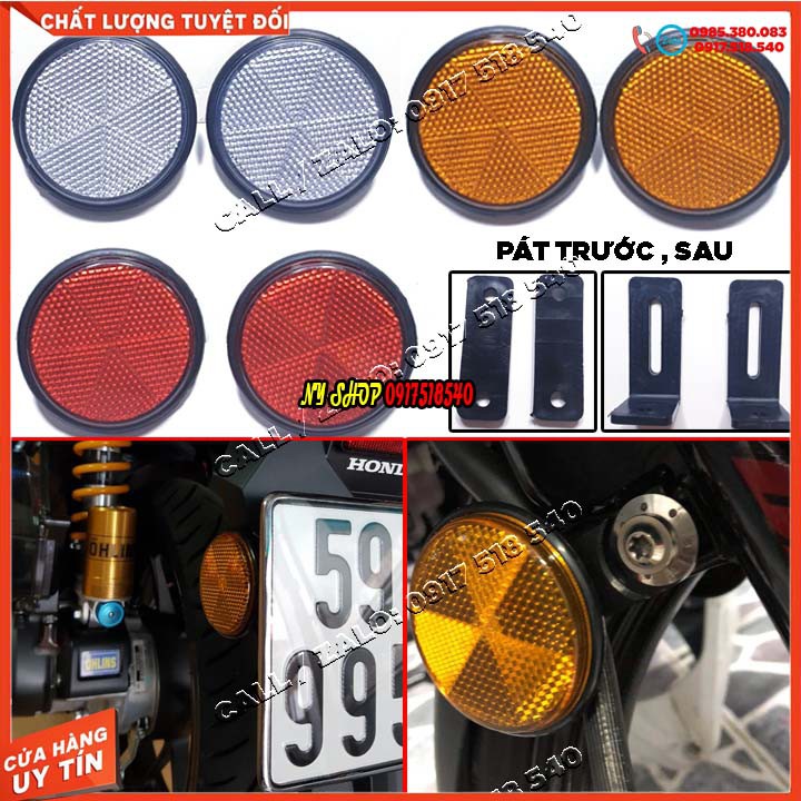 BỘ 4 MẮT MÈO PHẢN QUANG + PAT TRƯỚC SAU GẮN MỌI LOẠI XE