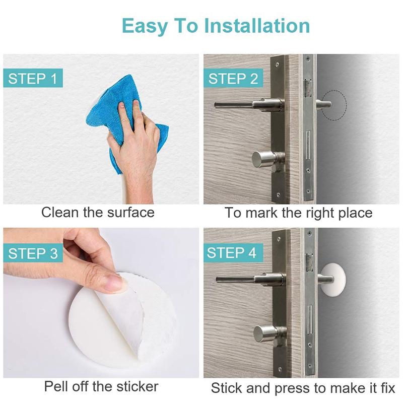 Door Stopper Wall Protector, 5 Pcs Large Door Knob Protector Door Stop